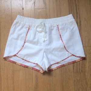NWT Loft Women’s Shorts, XS, White with Coral/Pink Trim